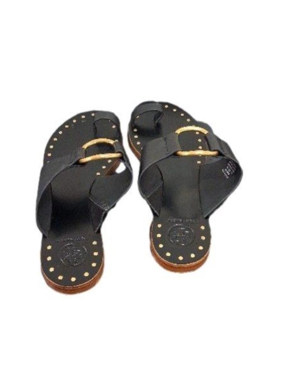 Tory Burch Black Leather Studded Sandals — Size 7.5 - Picture 5 of 8